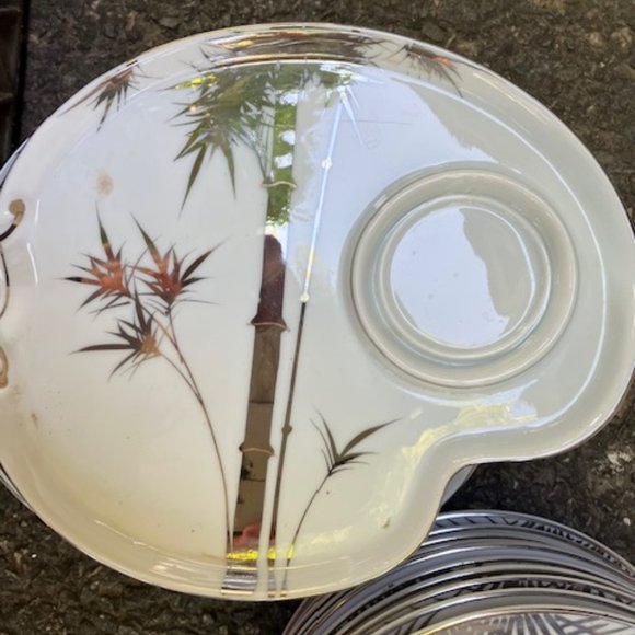 7 Vintage Nunome Hand Painted Fine China Snack Plate - Picture 1 of 4